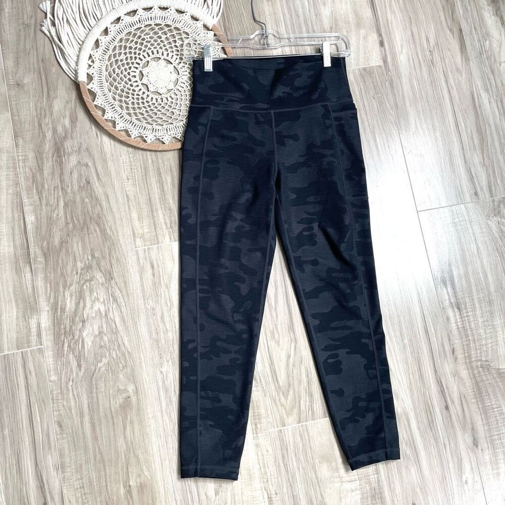 Sweaty Betty Super Sculpt Pocket Camo Leggings In Black Camo Embossed Size M - Picture 2 of 11